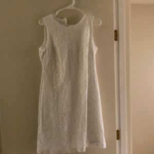 Tommy Hilfiger white sleeveless lacy dress. Size 8.